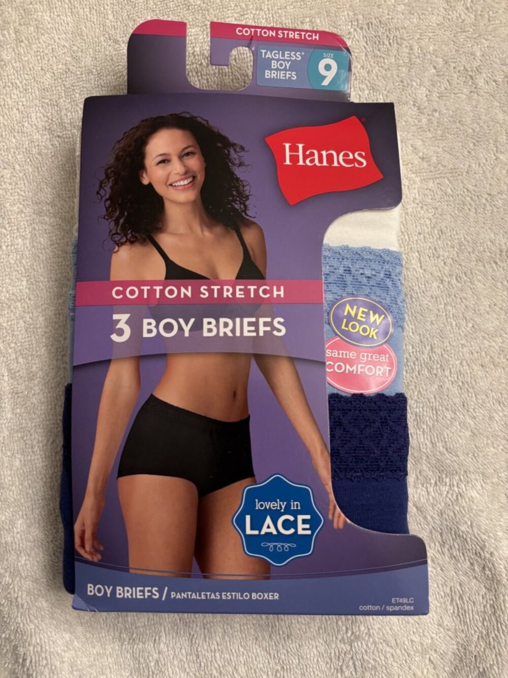 Hanes - lovely in lace - cotton stretch 3 boy briefs